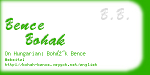 bence bohak business card